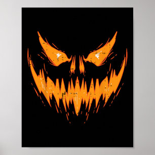 Gruseliges Spuk-Jack-O-Lantern-Gesicht Kürbis Hall Poster