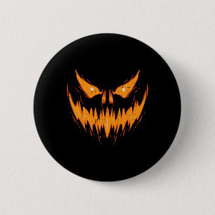 Gruseliges Spuk-Jack-O-Laternen-Gesicht Kürbis Hal Button