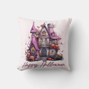 Gruseliges Spukhaus Frohes Halloween Kissen