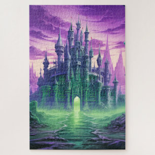 Gruseliges Spukhaus Frohes Halloween Puzzle
