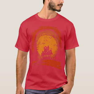 Gruseliges Spukhaus & Gruselige Vollmond-Halloween T-Shirt