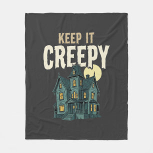 Gruseliges Spukhaus Halloween-Design_1 Fleecedecke
