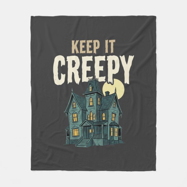 Gruseliges Spukhaus Halloween-Design_1 Fleecedecke (Vorderseite)