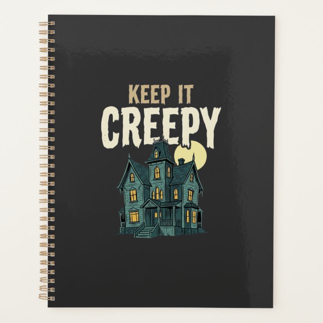 Gruseliges Spukhaus Halloween-Design_1 Planer (Vorderseite)