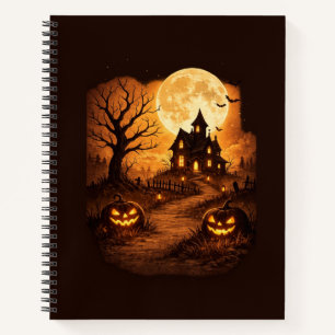 Gruseliges Spukhaus Halloween Notizbuch