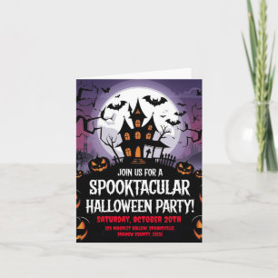 Gruseliges Spukhaus Halloween-Party-Design Einladung