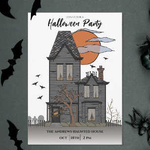 Gruseliges Spukhaus Halloween-Party Einladung