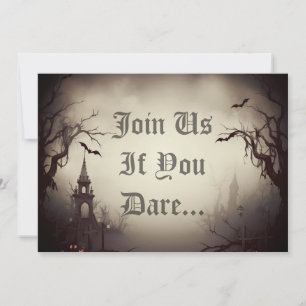 Gruseliges Spukhaus Halloween Party Einladung