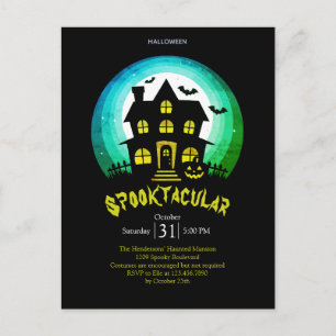 Gruseliges Spukhaus Halloween-Party Postkarte