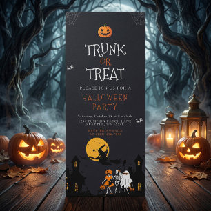 Gruseliges Spukhaus-Trunk-or-Treat-Halloween Einladung