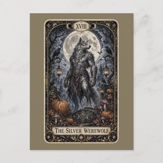 Gruseliges Tarot Feiertagspostkarte (Vorderseite)