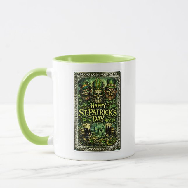Gruseliges und dunkles St.-Patrick's-Day-Design Tasse (Links)