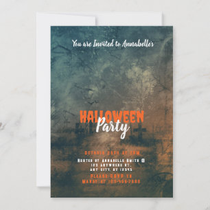Gruseliges und Schreckliches Friedhofs-Halloween-P Einladung