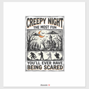 Gruseliges Vintage-Halloween-Spaß-Horror-Shirt-Des Aufkleber