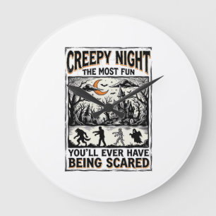 Gruseliges Vintage-Halloween-Spaß-Horror-Shirt-Des Große Wanduhr