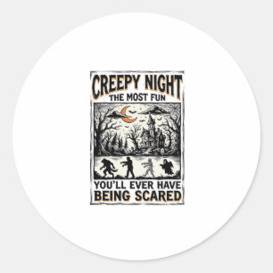 Gruseliges Vintage-Halloween-Spaß-Horror-Shirt-Des Runder Aufkleber