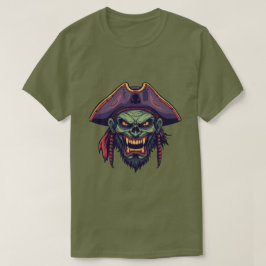 Gruseliges Vintage-Piraten-Schädel-Zombie-T-Shirt T-Shirt