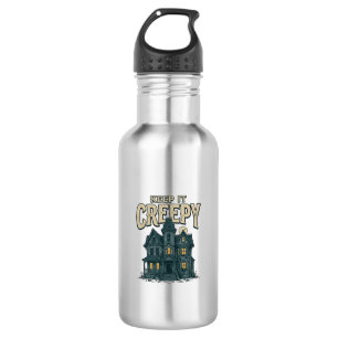 Gruseliges Vintage-Spukhaus Halloween-Dekor Edelstahlflasche