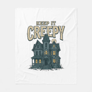 Gruseliges Vintage-Spukhaus Halloween-Dekor Fleecedecke