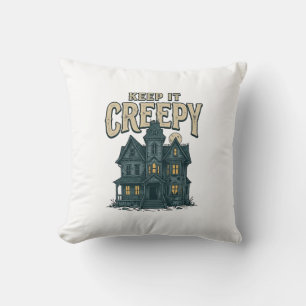 Gruseliges Vintage-Spukhaus Halloween-Dekor Kissen