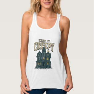 Gruseliges Vintage Spukhaus Halloween Dekor Tank Top