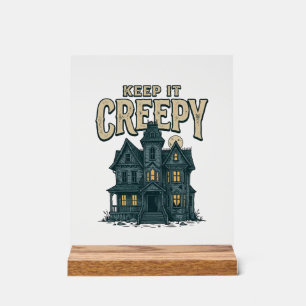 Gruseliges Vintage-Spukhaus Halloween-Des Acrylschild
