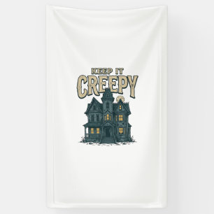 Gruseliges Vintage-Spukhaus Halloween-Des Banner