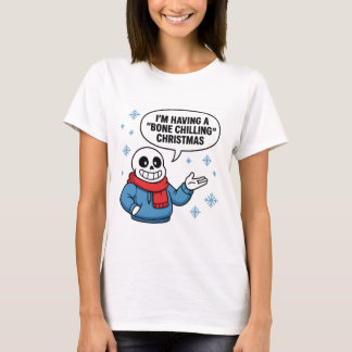 Gruseliges Weihnachtsfest Lustiges Skelett Ferien T-Shirt