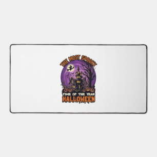 Gruseligster Halloween Spukhaus Hexe Kürbisse Schreibtischunterlage