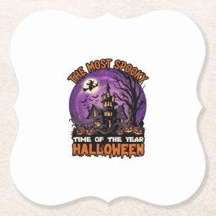 Gruseligster Halloween Spukhaus Hexe Kürbisse Untersetzer