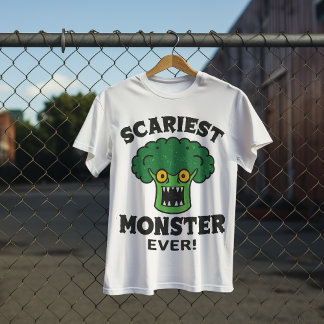 Gruseligstes Brokkoli-Monster Lustiges Halloween-D T-Shirt