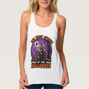 Gruseligstes Halloween Spukhaus Hexe Kürbisse Tank Top