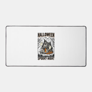 Gruselkabinen-Halloween-Kunst im Vintage-Stil für Schreibtischunterlage