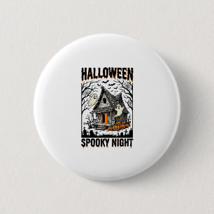 Gruselkabinen Halloween Schreckliche Nacht Vintage Button