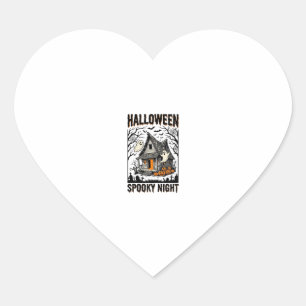 Gruselkabinen Halloween Schreckliche Nacht Vintage Herz-Aufkleber