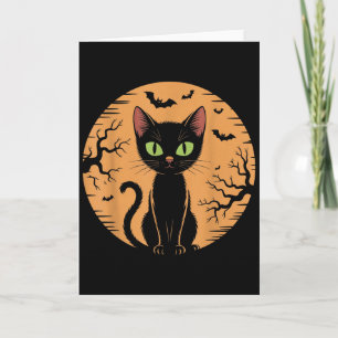 Gruselkatze Halloween-Katzenkostüm Retro-Mondkatze Karte