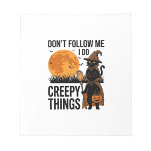 Gruselkatze Halloween Lustige Hexe_1 Notizblock