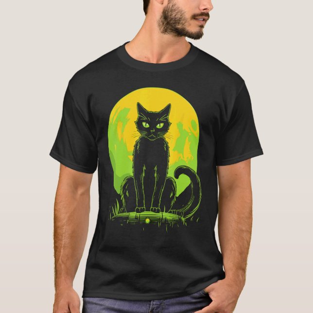 Gruselkatze Halloween T-Shirt (Vorderseite)