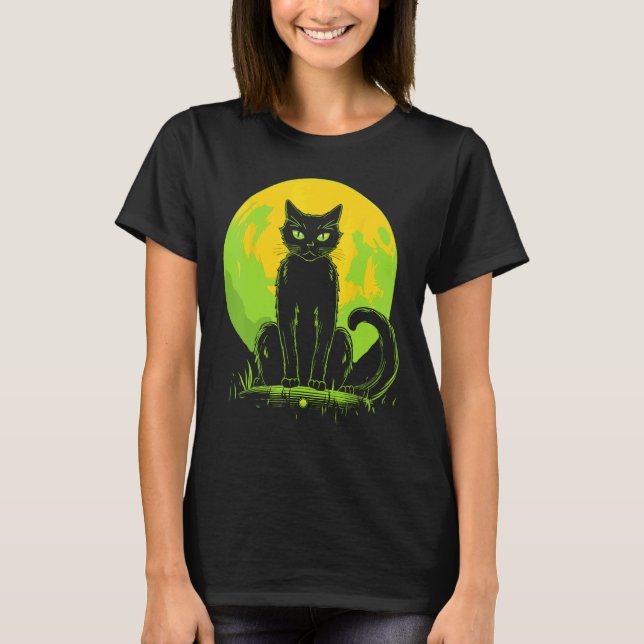 Gruselkatze Halloween T-Shirt (Vorderseite)