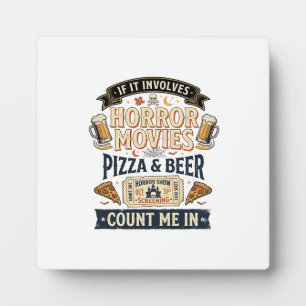 Gruselkino Pizza Bier Lustig Halloween_1 Fotoplatte