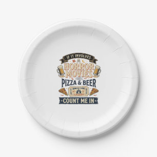 Gruselkino Pizza Bier Lustig Halloween_1 Pappteller