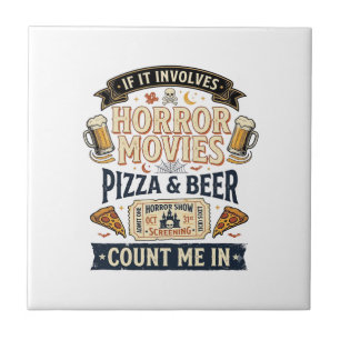 Gruselkinofilme Pizza Bier Lustig Halloween_1 Fliese