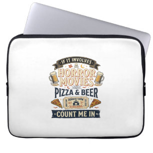 Gruselkinopizza Bier Lustig Halloween_1 Laptopschutzhülle