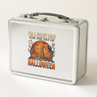Gruselmann Halloween Hexenhut Blutmond Kürbis_1 Metall Brotdose