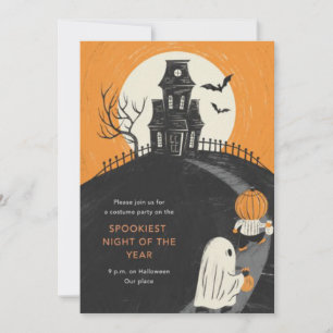 Gruselparty-Einladung zum Halloween in der Geister Einladung
