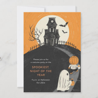 Gruselparty-Einladung zum Halloween in der Geister Einladung