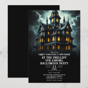 Gruselparty Halloween Spukhaus Einladung