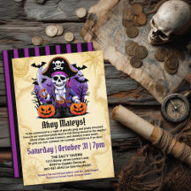 Gruselparty mit Piratenskelett zu Halloween