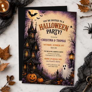 Gruselparty zum Halloween für Erwachsene im Stil d Einladung