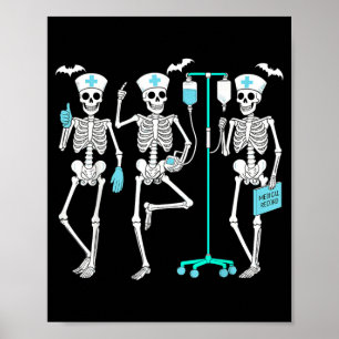 Gruselpfleger Halloween Skelett Krankenschwester G Poster